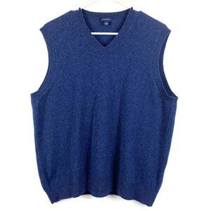 VTG Club Room Navy Blue Lambswool Sweater Vest Preppy Academia SzLarge